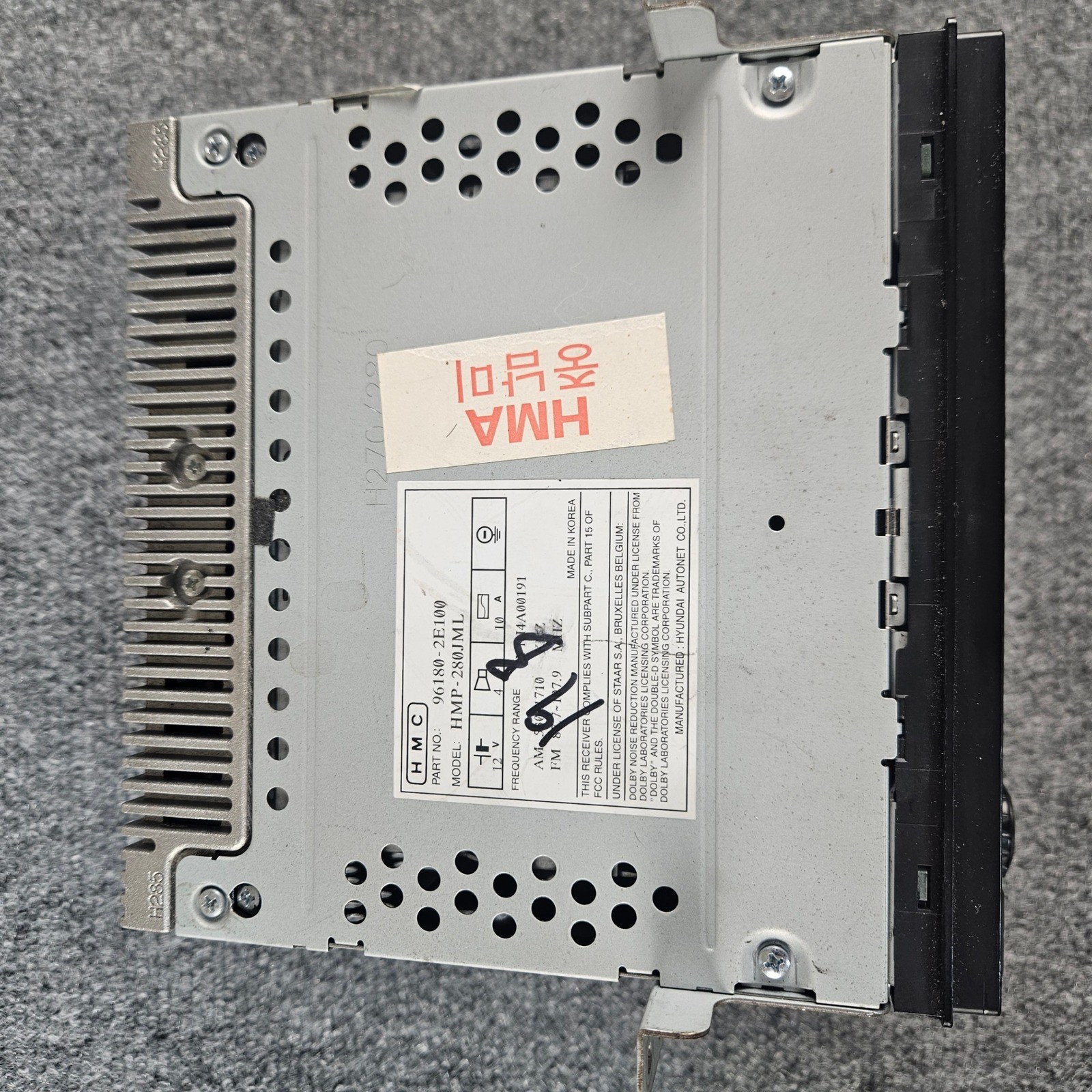 Hyundai OEM Car Stereo CD MP3 Cassette Player Radio 96180-2E100 HMP-280JML