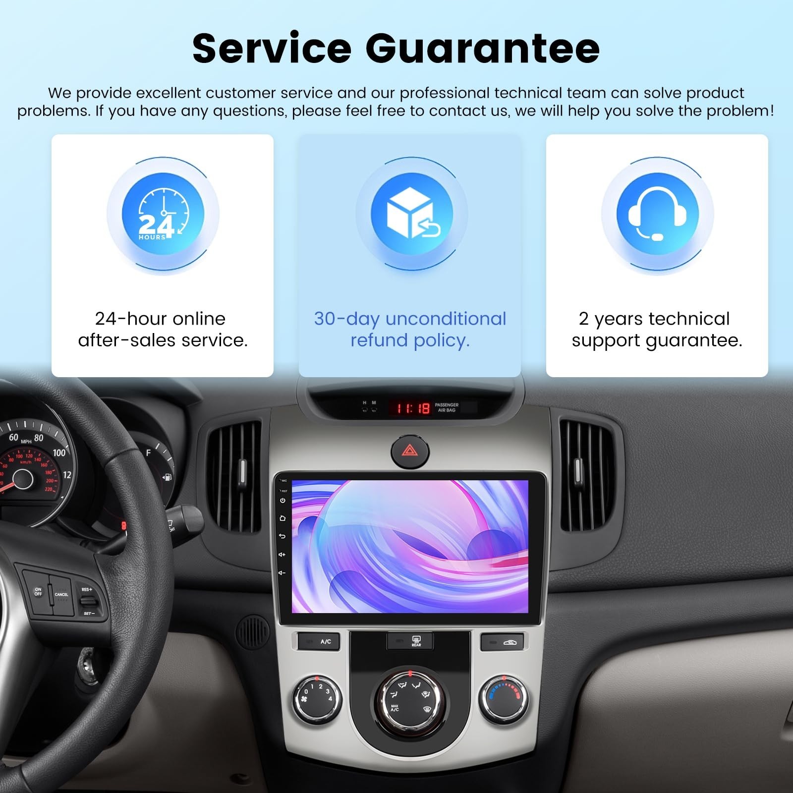 [2+64G] for KIA Forte 2009-2017 (Manual A/C) Android Radio, 9 inch Touchscree…