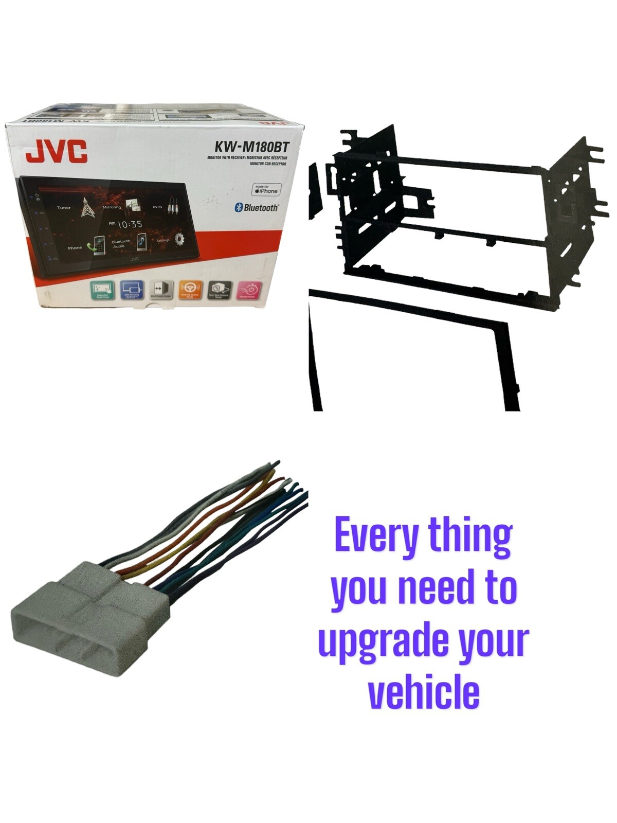 2 Din Jvc Package car stereo dash radio kit Bluetooth for Acura Cl 1997-1999
