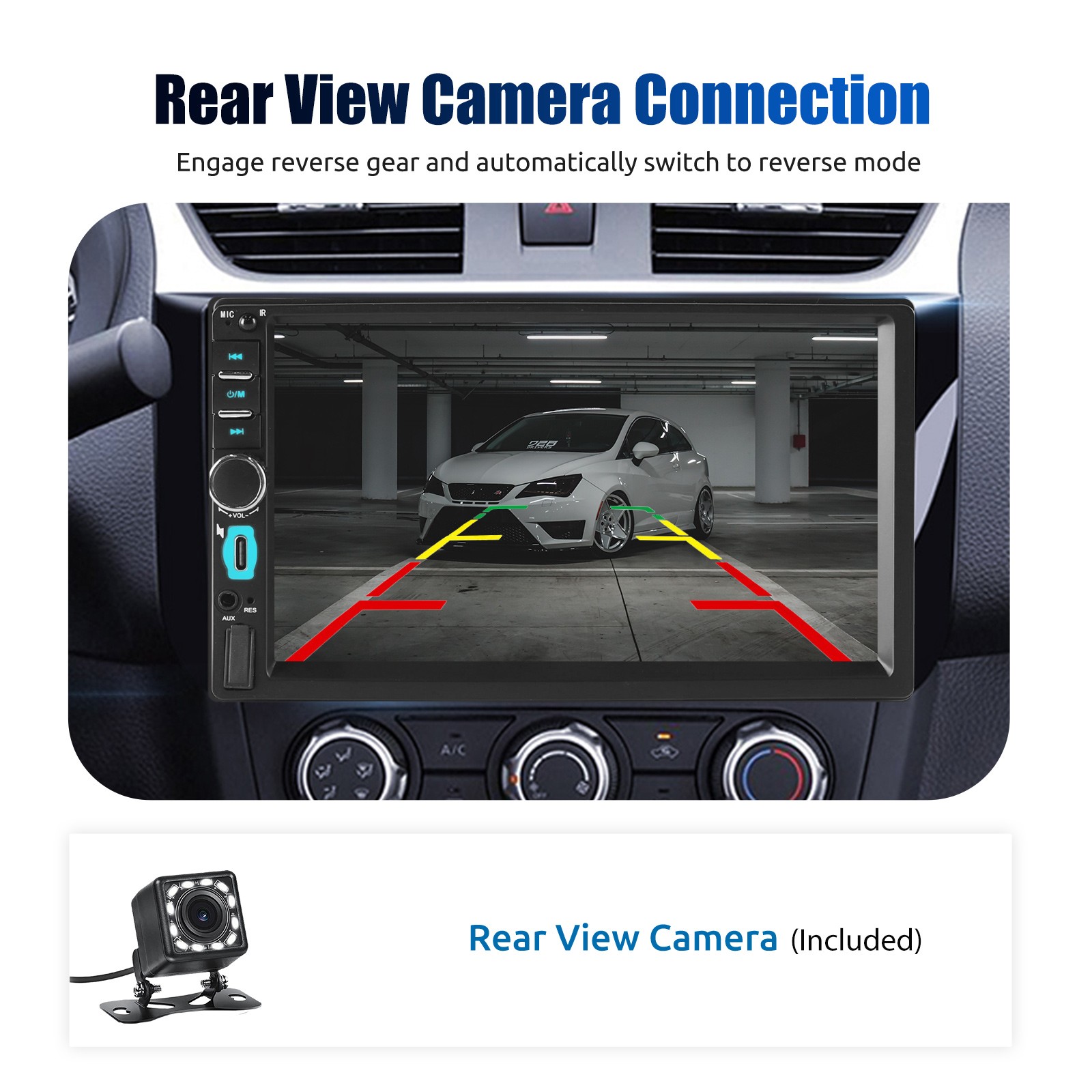 Single 1 DIN Car Stereo In-Dash Head Unit FM RDS MP3 Player USB SD Bluetooth AUX