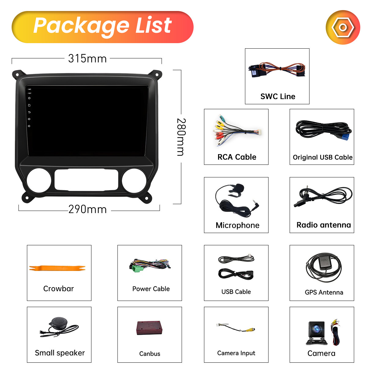 Carplay For 2014-2018 Chevrolet Silverado GMC Sierra Stereo Radio Car GPS Wifi