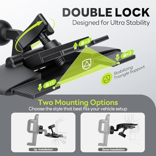 CD Slot Mount for CarPlay Screen – Heavy-Duty 360° Rotation 4-Tab Bracket Mount