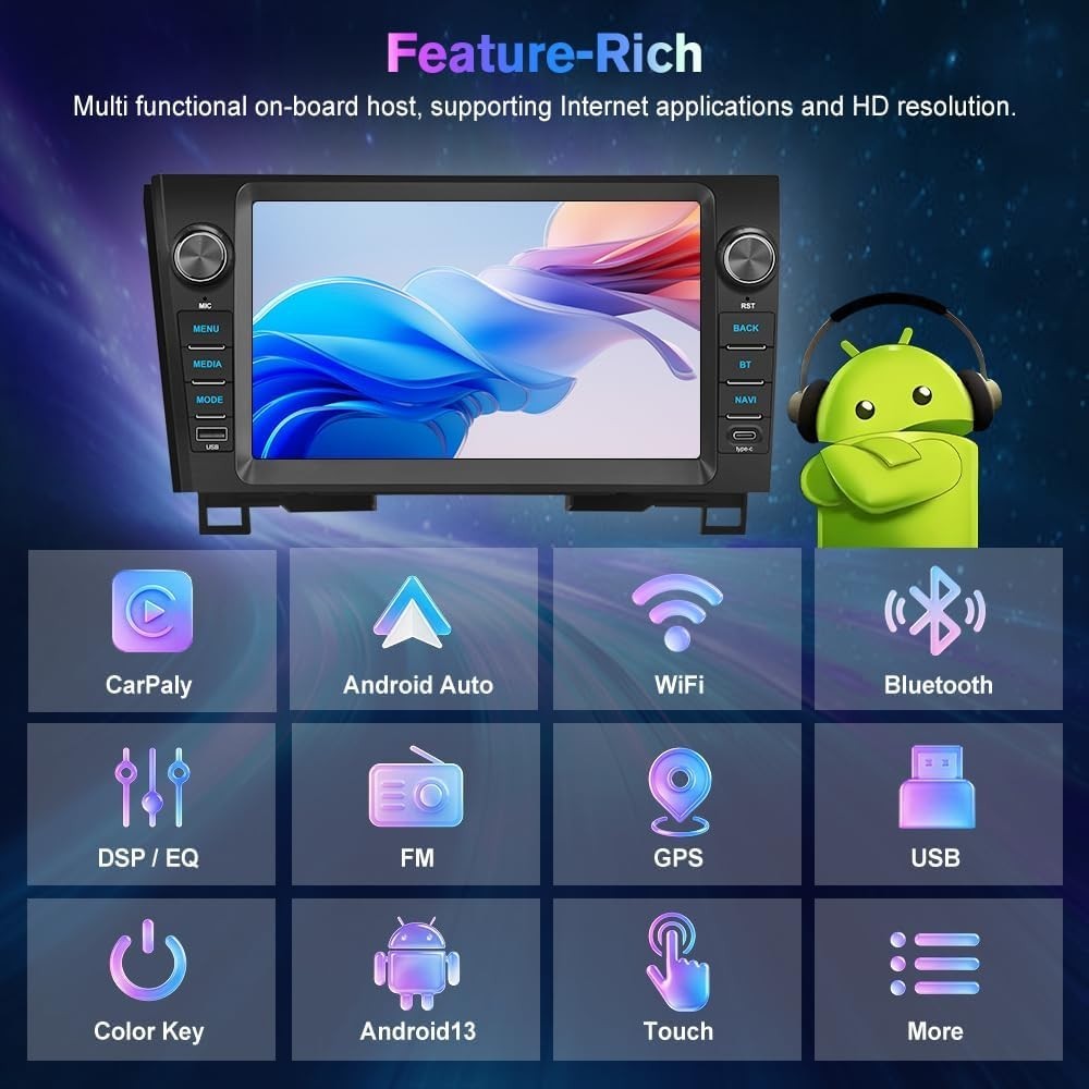 9″ 32G Android Auto Carplay for Toyota Tundra 2007-2013; Sequoia 2008-2018