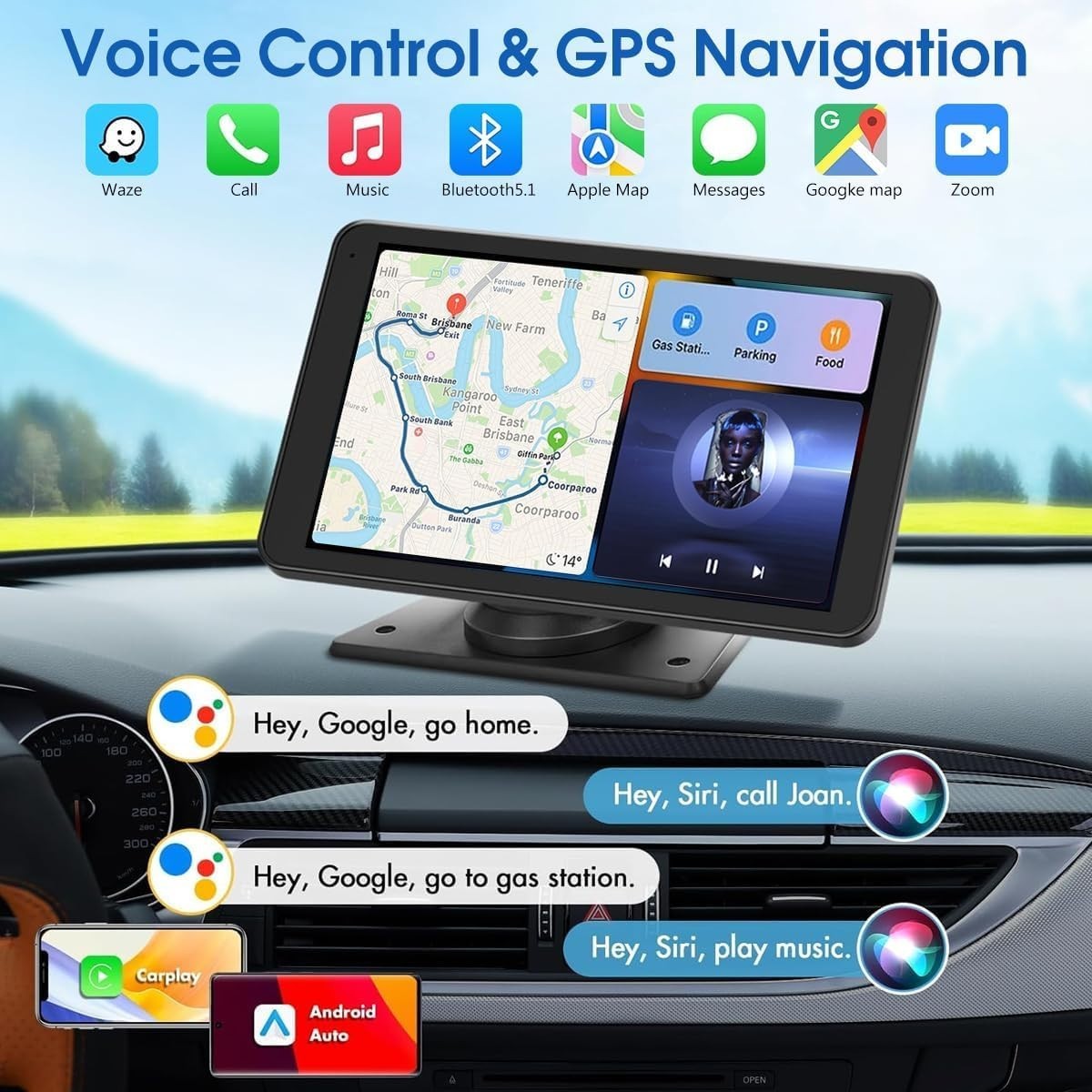 Innovative 2026 7″ Carplay Screen with HD Visuals & Integrated Backup Camera