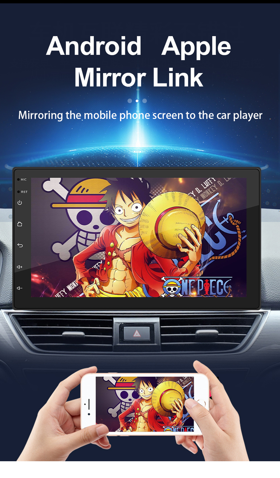 7″ Android 11 Car Radio 2Din Touch Screen 1+16GB GPS Wireless CarPlay WiFi/BT/FM