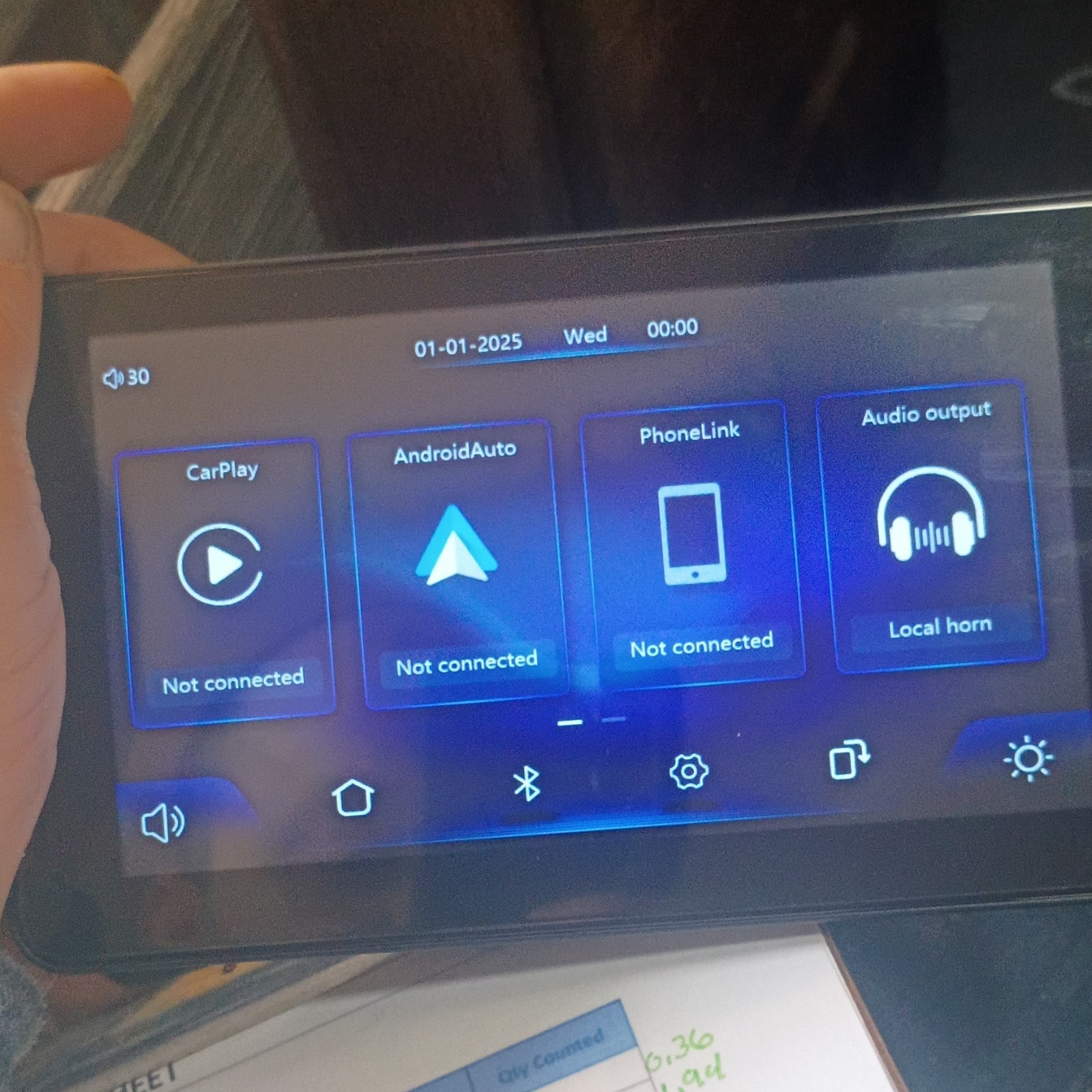 Vukarual Portable Wireless Car Stereo System with Reverse Camera and Bluetooth