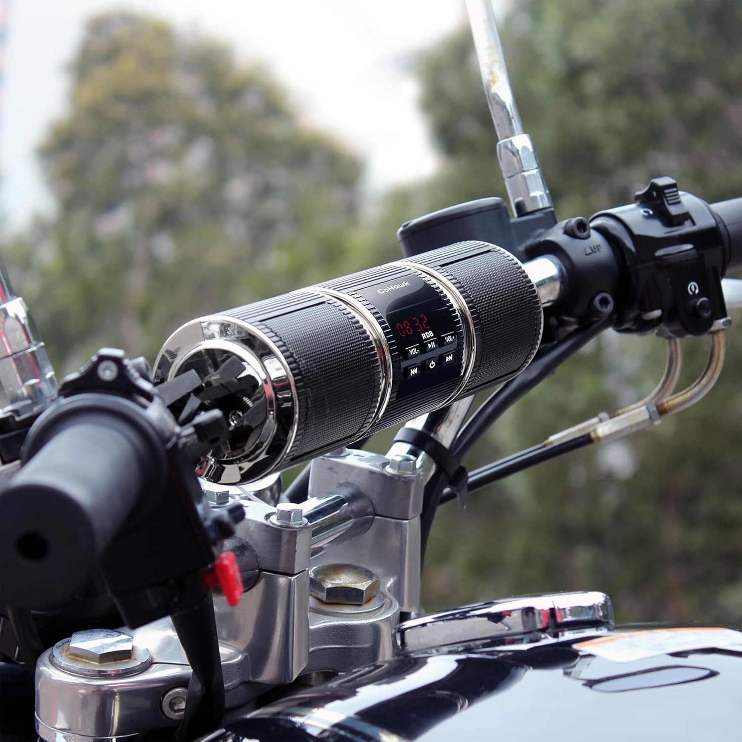 Waterproof Bluetooth Motorcycle Speakers Audio System FM AUX USB Handlebar