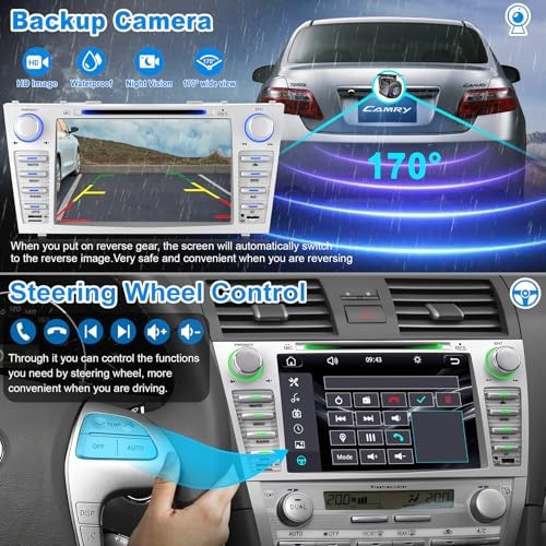 Car Radio for Camry 2006-2011 with CD/DVD Player- CarPlay & For Camry 2006-2011