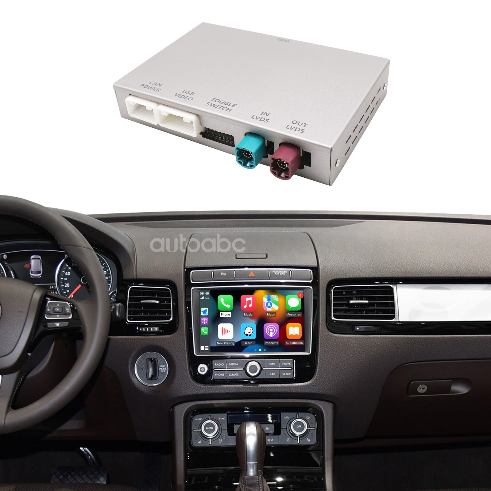 Wireless carplay Android Auto Module for Volkswagen Touareg RNS850 AirPlay Box
