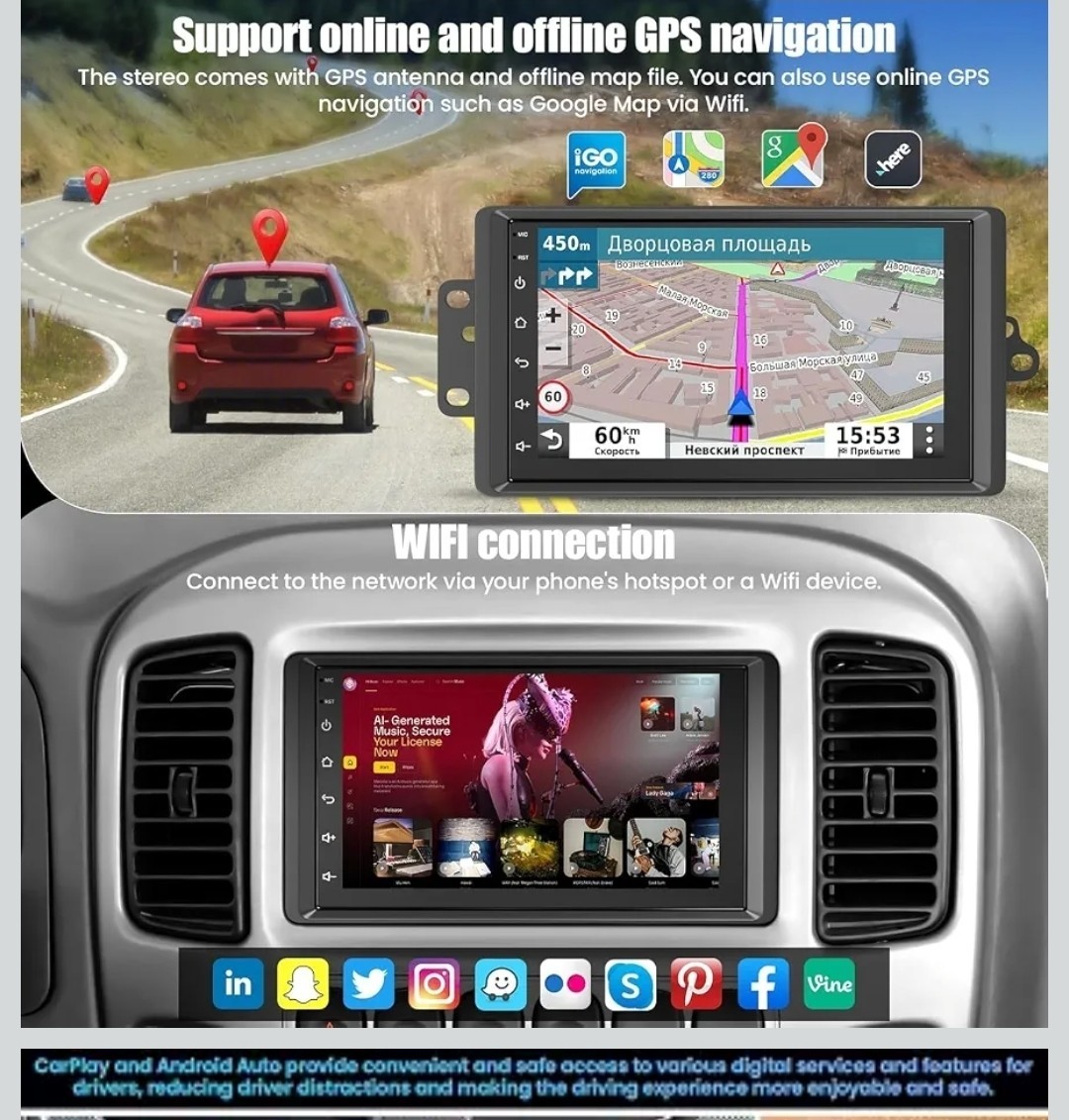(4+64GB) Android 15 Car Radio for 2003-2006 Chevrolet Chevy Silverado Impala …
