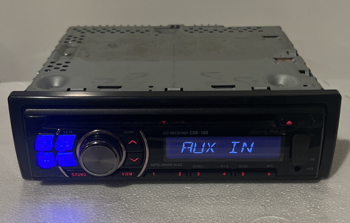 ✅ALPINE CDE-100 CAR AUDIO STEREO CD RECEIVER IN DASH USB AUX Car Audio Stereo.