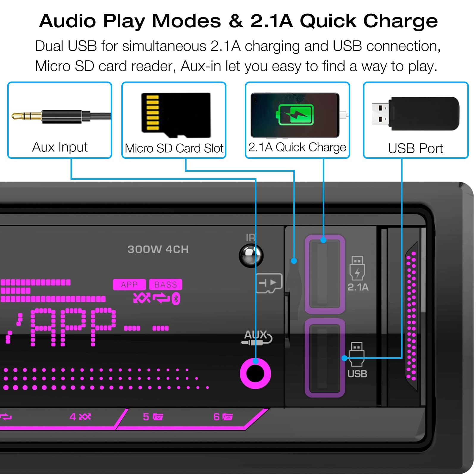 Single Din Stereo Marine Radio: Bluetooth Din, Radio