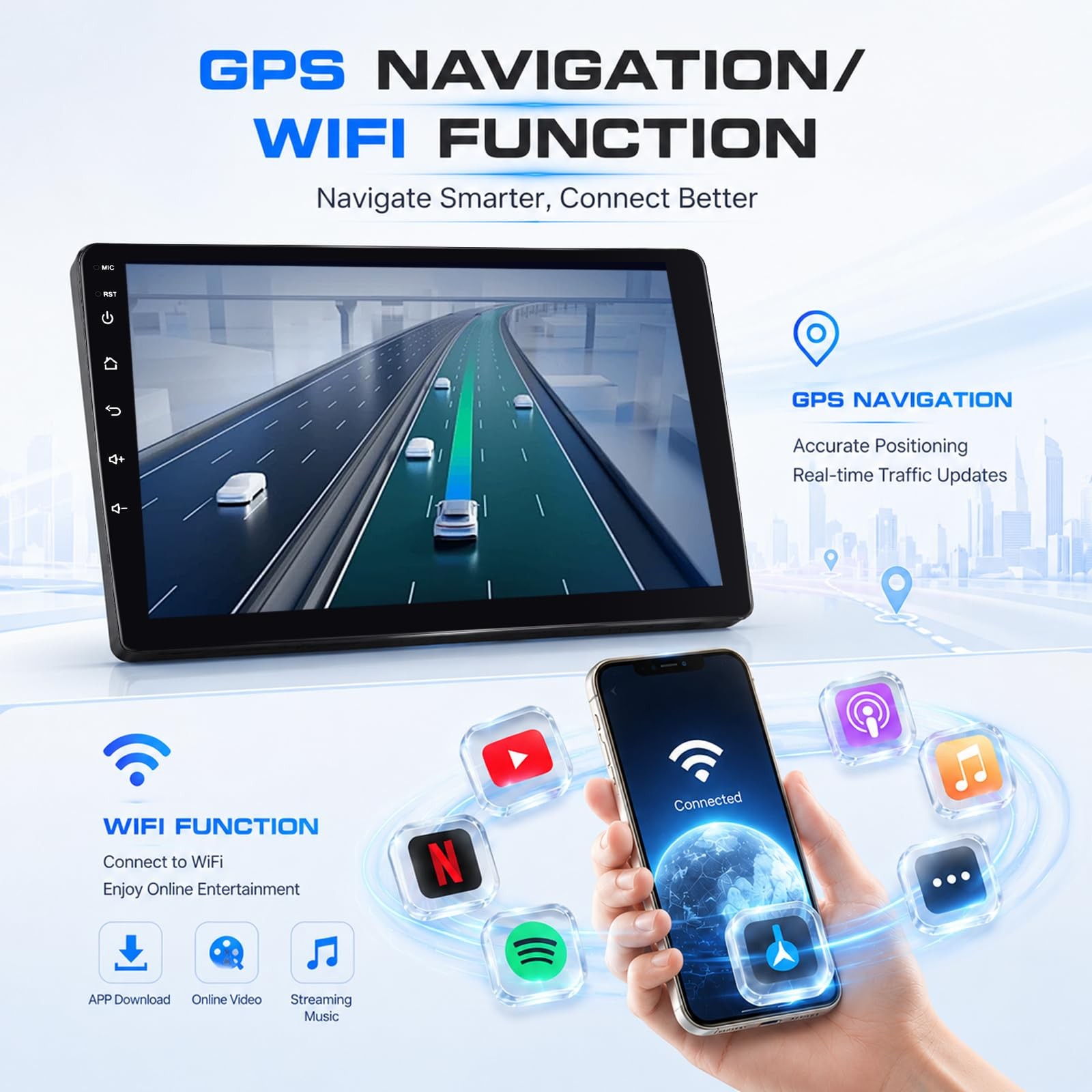9″ Touchscreen Wireless Carplay Android Auto Stereo for 2005-2010 Chrysler 300