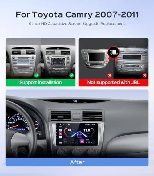 64G Car Stereo Radio for Toyota 9 Inch IPS HD Touch Screen Camry 2007-2011