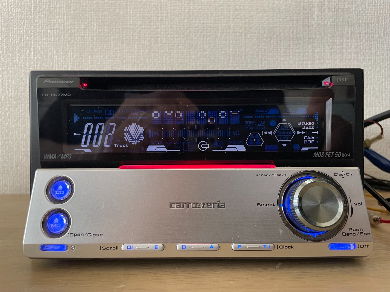 Pioneer Carrozzeria FH-P077MD 2DIN CD MD Bluetooth Player Operation Confirmed