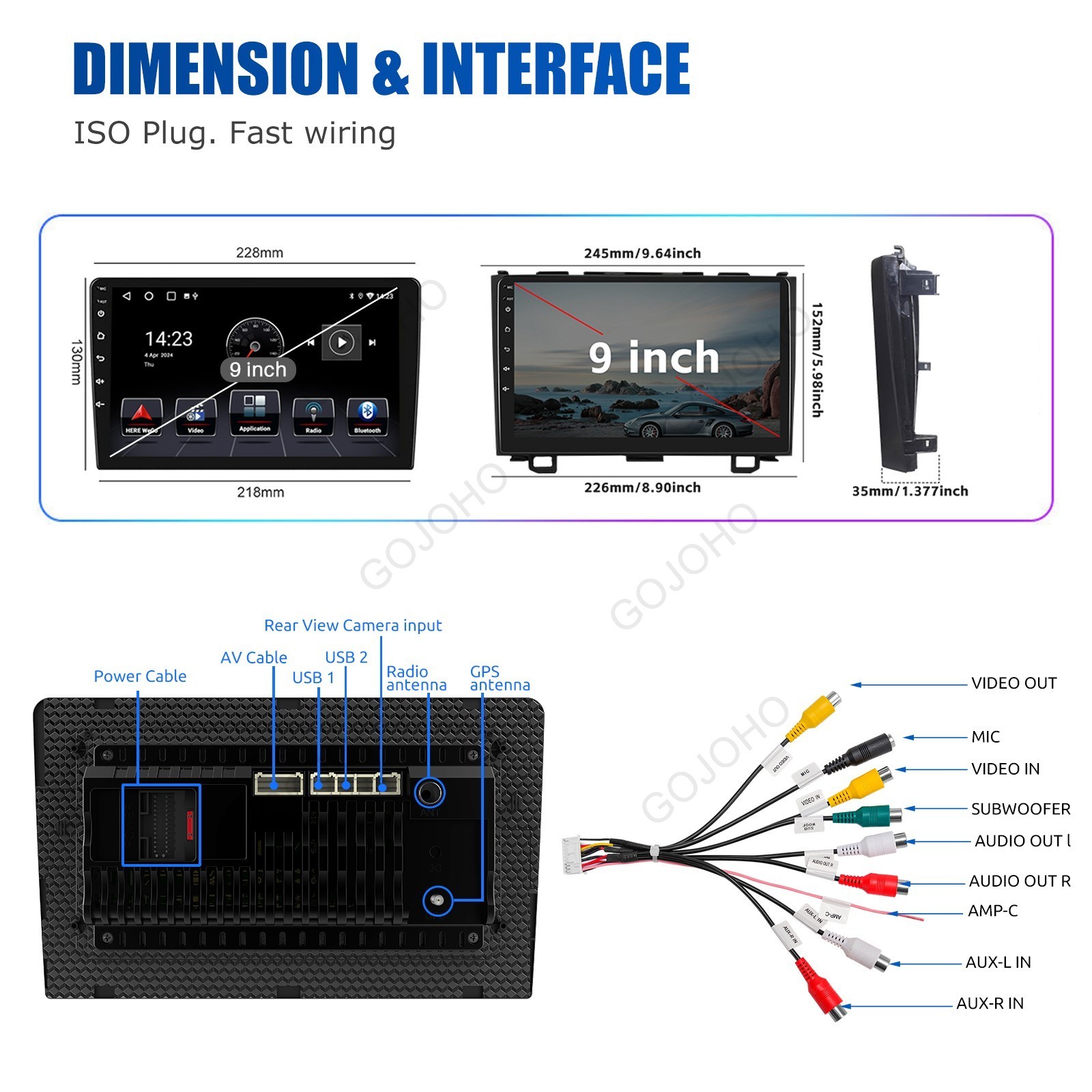 9″ FOR HONDA CRV 2007-2011 WIRELESS CARPLAY ANDROID 15 CAR STEREO RADIO GPS 64GB