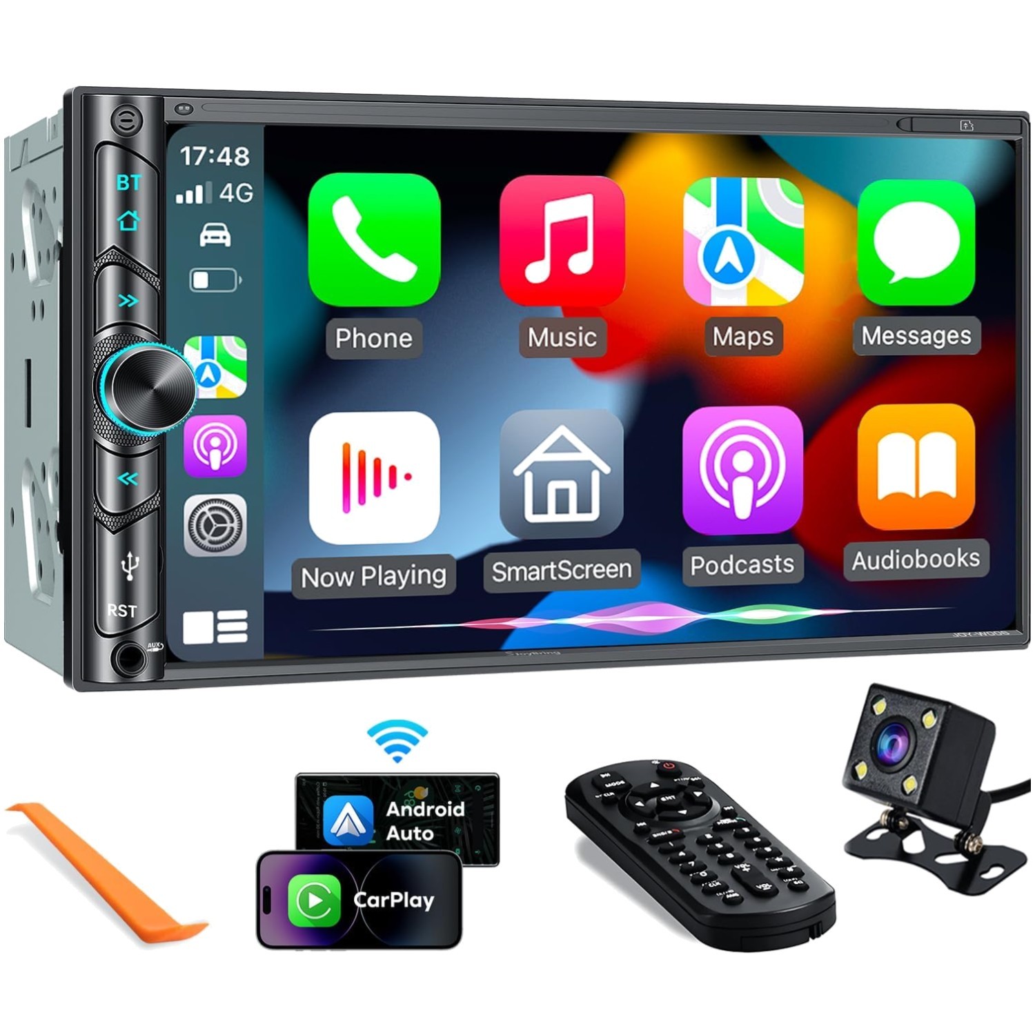 Wireless Carplay Stereo with Mirror Link & Physical Buttons