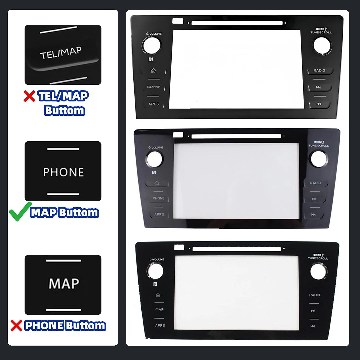 Touch Screen Digitizer Replacement for Subaru Legacy Outback Radio Screen 18-19