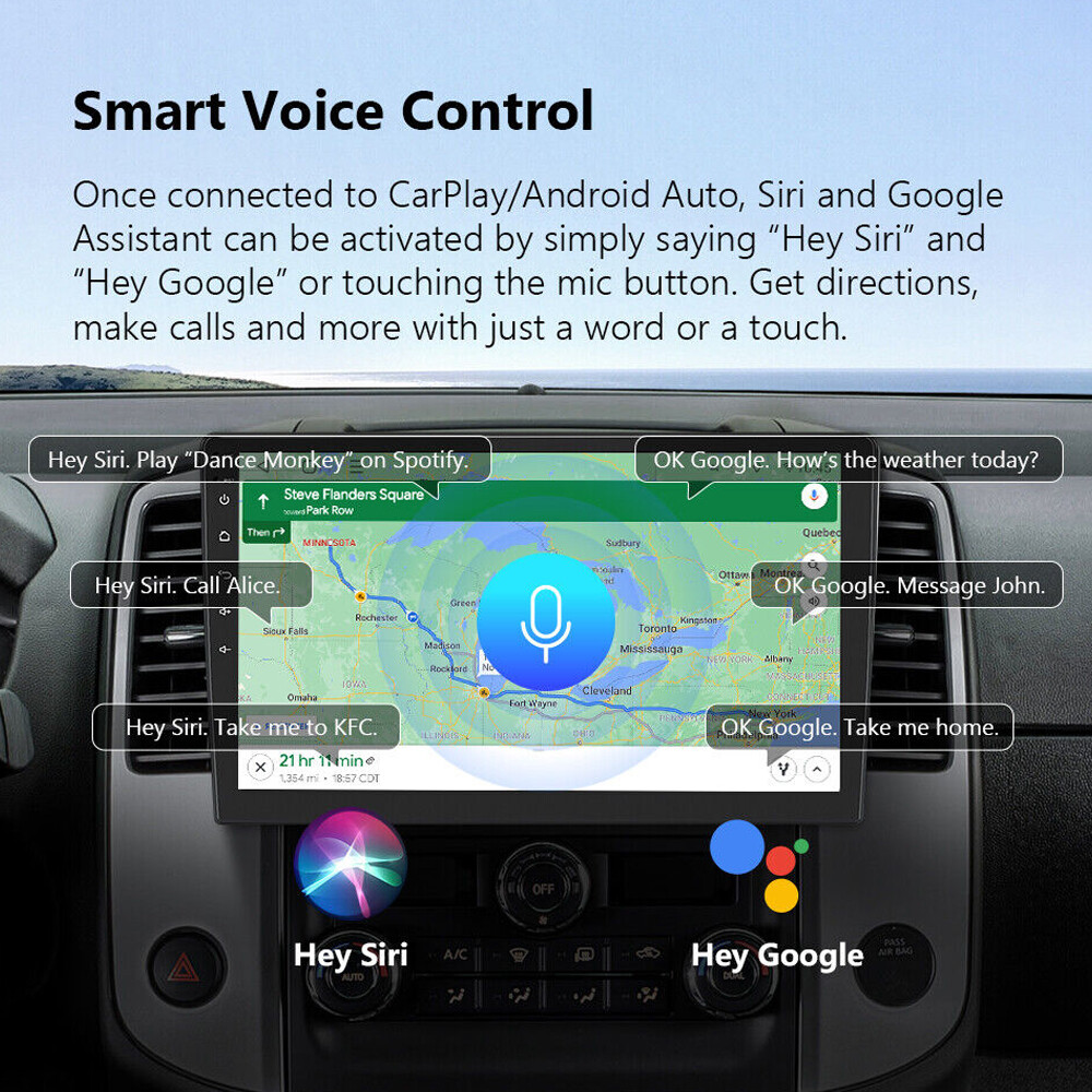 10″ Android 2 Din Car Radio Wireless Carplay GPS Touch Screen FM Bluetooth 2+64G