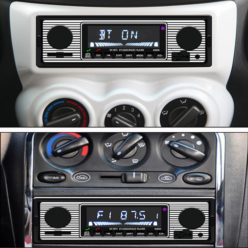 Car 1Din MP3 Player Bluetooth Microphone Hands-free Calls FM Stereo Radio USB/SD