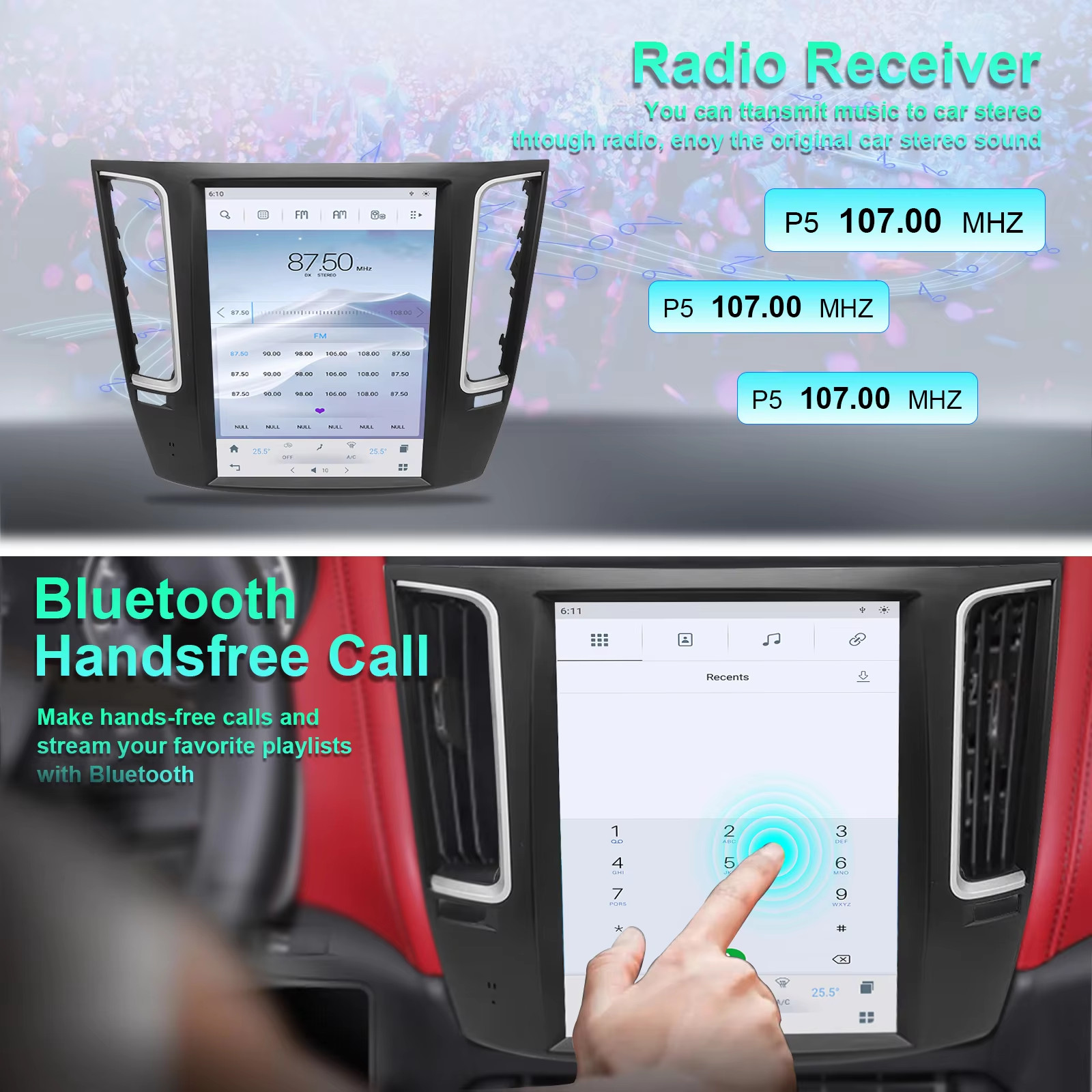 10.4″ Tesla Vertical Screen Car Navi GPS Radio For Maserati Levante 2015-2021