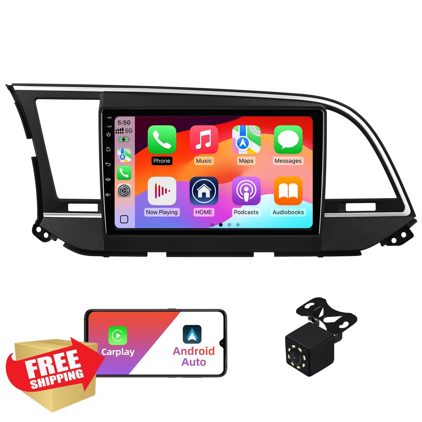 AUMUME Android 13 Car Stereo Elantra 16-18