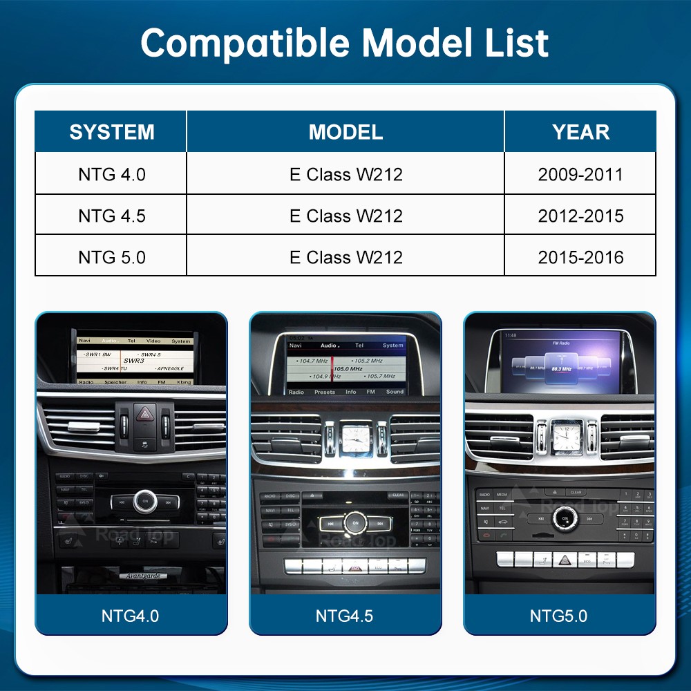 10.25′ Wireless CarPlay Touch Screen Stereo For Benz E W212 NTG4.0 Android Auto