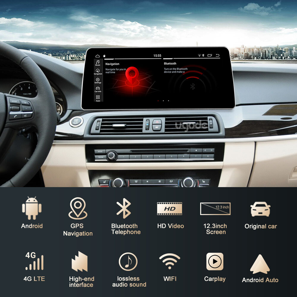 Ugode 12.3inch Android Screen Stereo GPS BMW 5 Series F10/F11 2010-2012 CIC