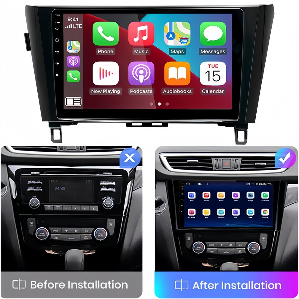 For Nissan Rogue 2014-2017 CarPlay Android 14.0 Car GPS Radio Stereo High End