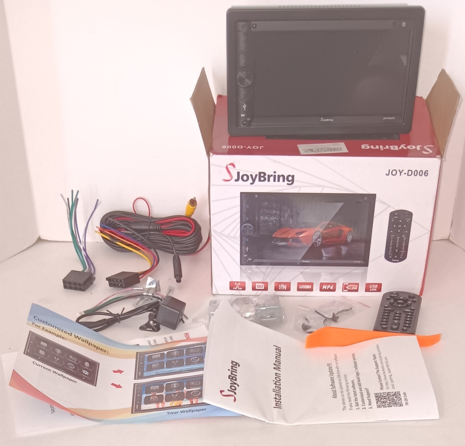 JoyBring JOY-D006 Double Din Touchscreen Stereo 7″ HD LCD W/Remote & hardware