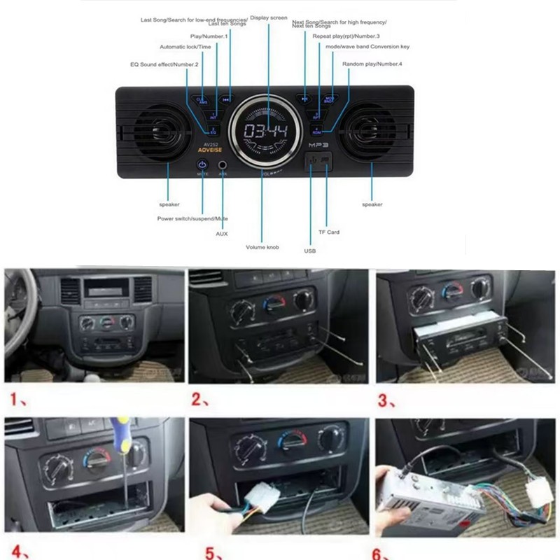 Car Multimedia Bluetooth Radio MP3 Audio Player Loudspeaker BT Host Speaker Kit