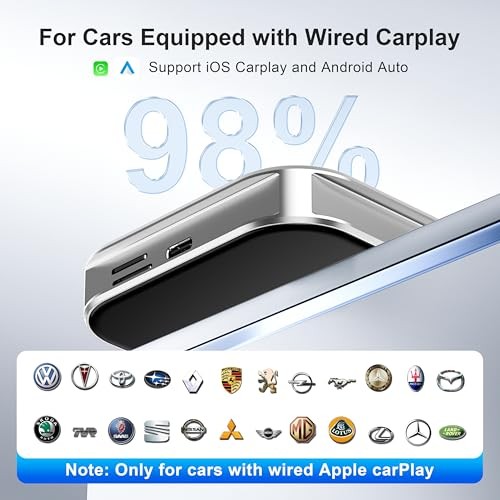Wireless CarPlay 8 Core Auto Multimedia Video Box, 4G Cellular 4GB+64GB, Built