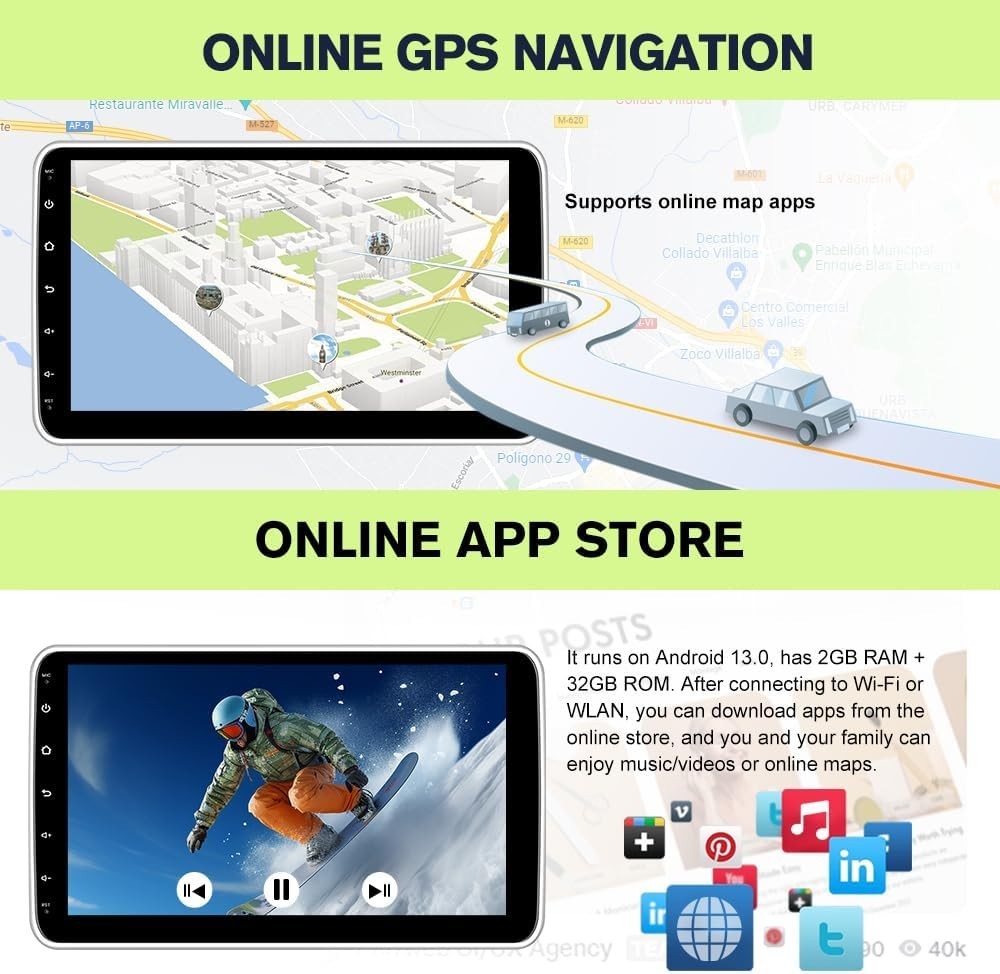 10 Inch Bluetooth Car Stereo with GPS & Rear Camera Integration – Modern Upgrade