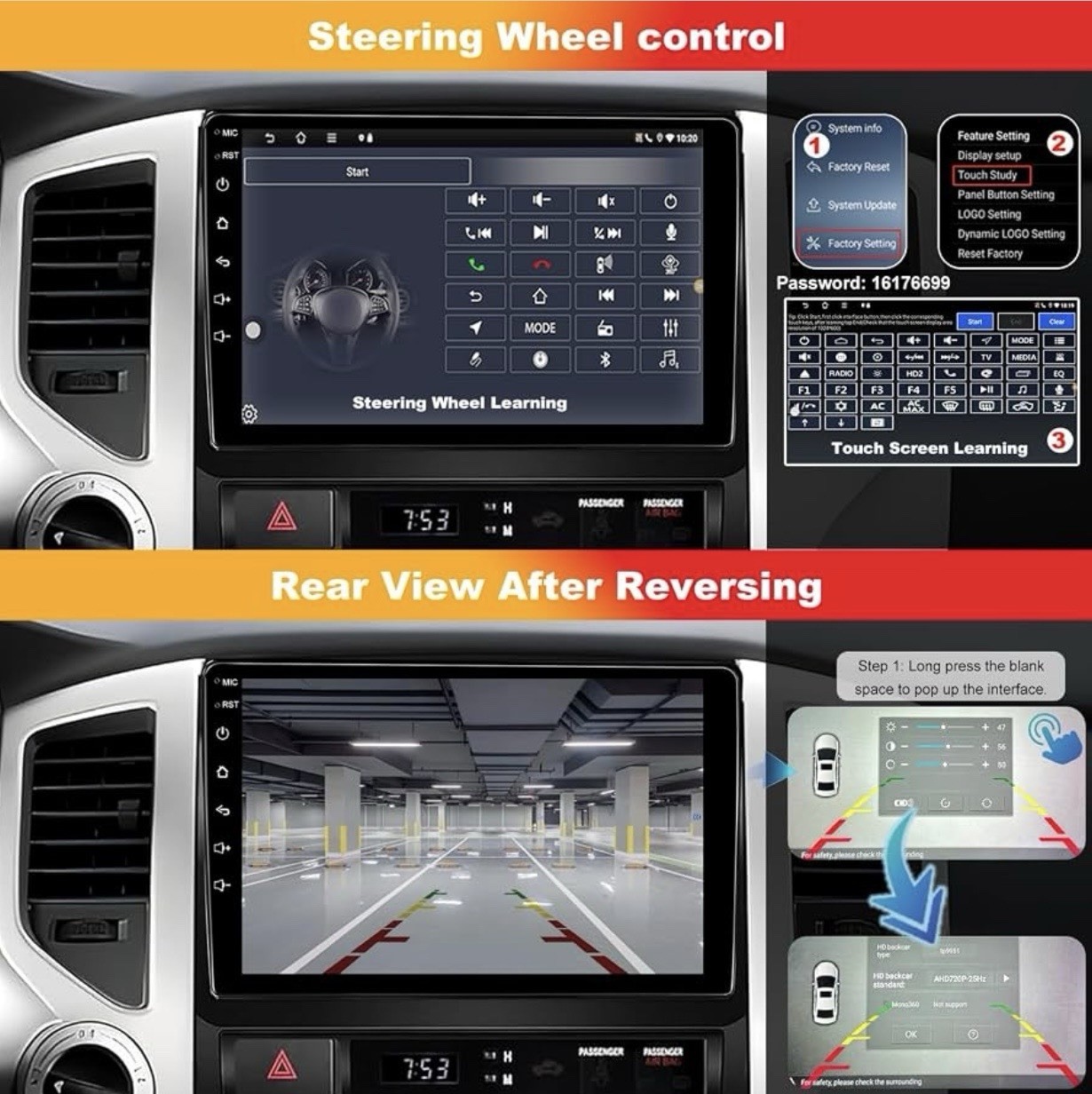 Car Stereo Radio 2005-2011 Toyota Tacoma 9” Touchscreen 4GB+64GB GPS BT