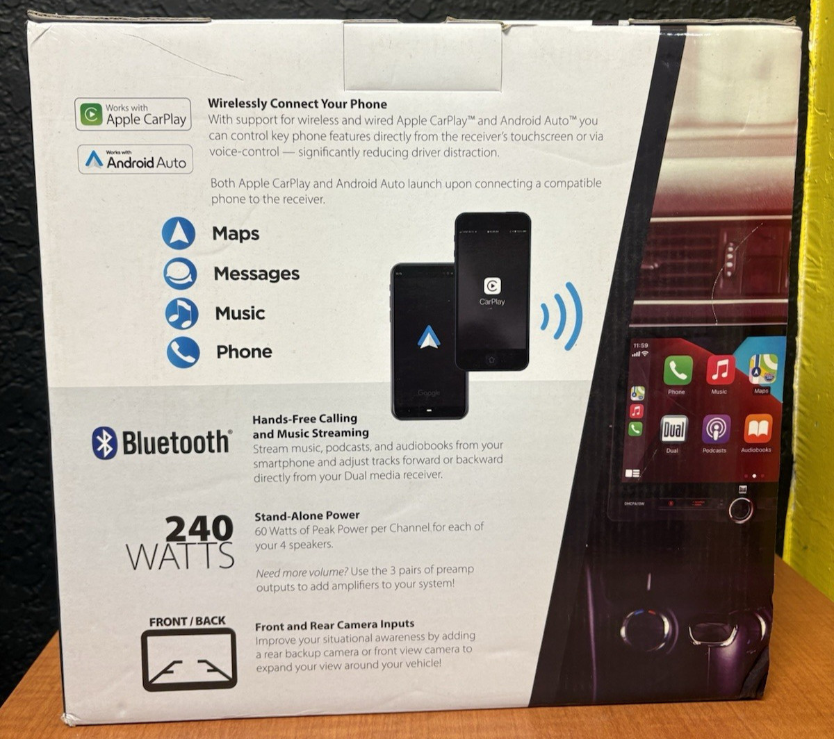 Dual Electronics 10.1″ Touchscreen Car Stereo Receiver with Wireless Apple CarPl