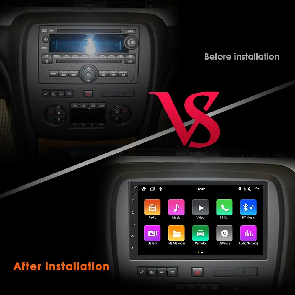 2 DIN 7inch Android 11 CarPlay Car Stereo Radio GPS Navi Player BT WiFi +Camera