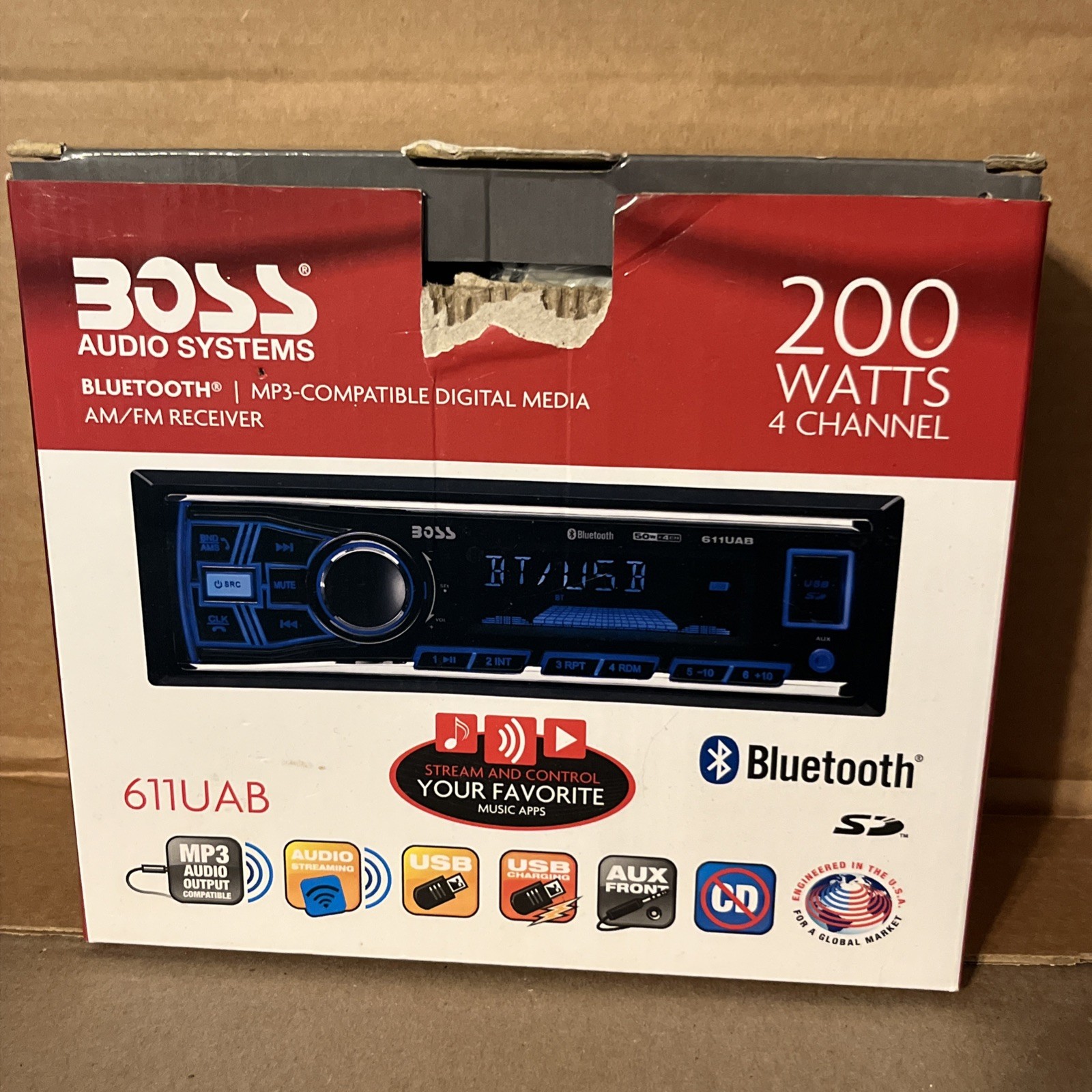 BOSS Audio 611UAB Single-DIN Multimedia Player