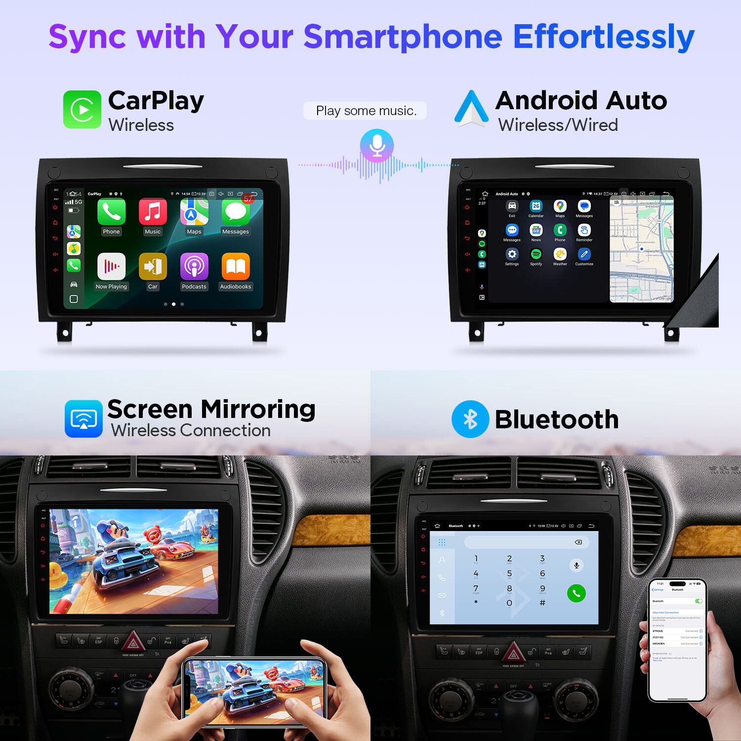 Octa Core Android 13 8+256G Car Stereo Radio GPS For Benz SLK-R171 SLK300 SLK280