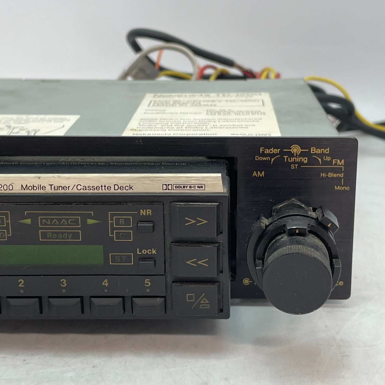 Nakamichi Model TD-1200 Car Audio Mobile Tuner/Cassette Deck TESTED FOR PARTS