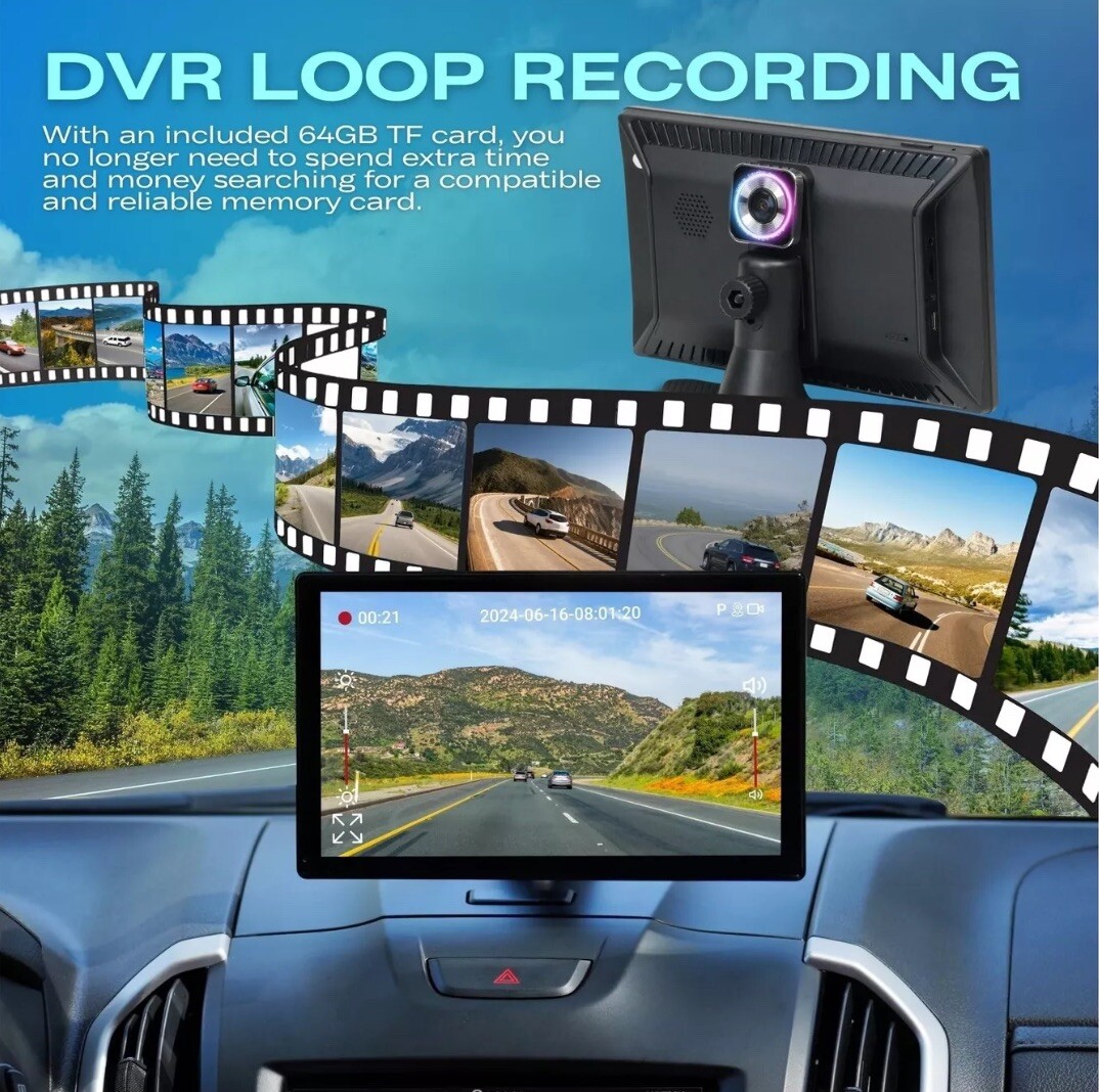 LinknDriveDash 9” Wireless Apple CarPlay & Android Auto Stereo Radio