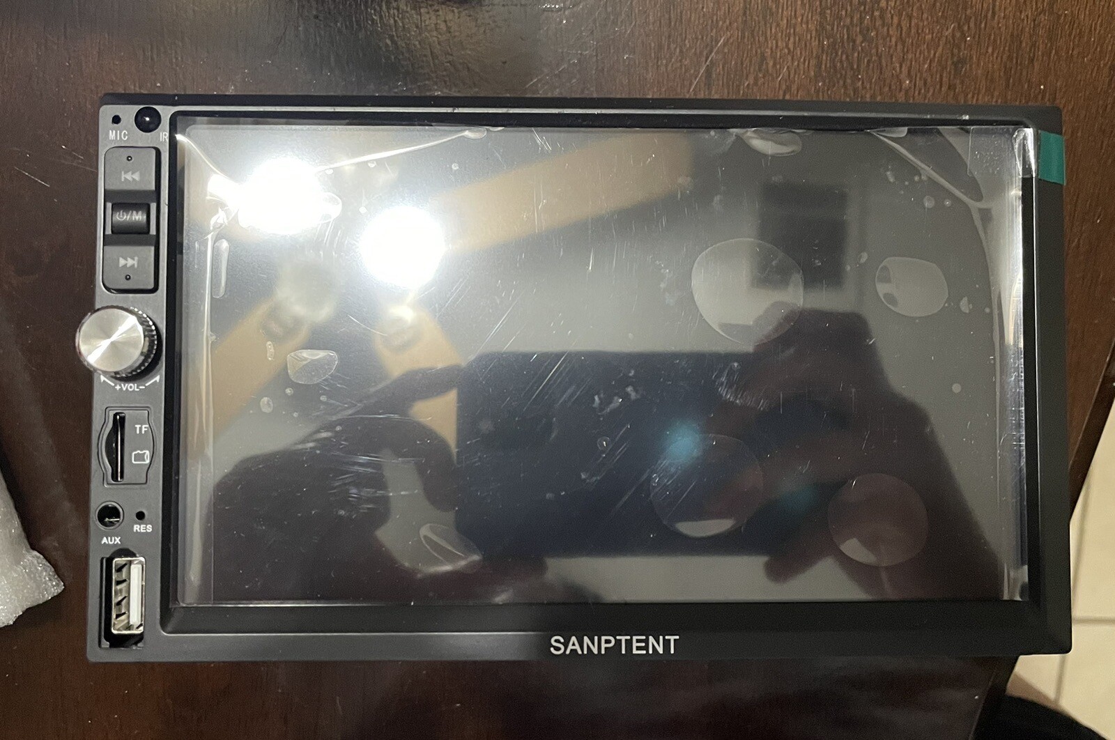 Sanptent Black 7 Inch HD Touchscreen Bluetooth FM Radio Double Din Car Stereo