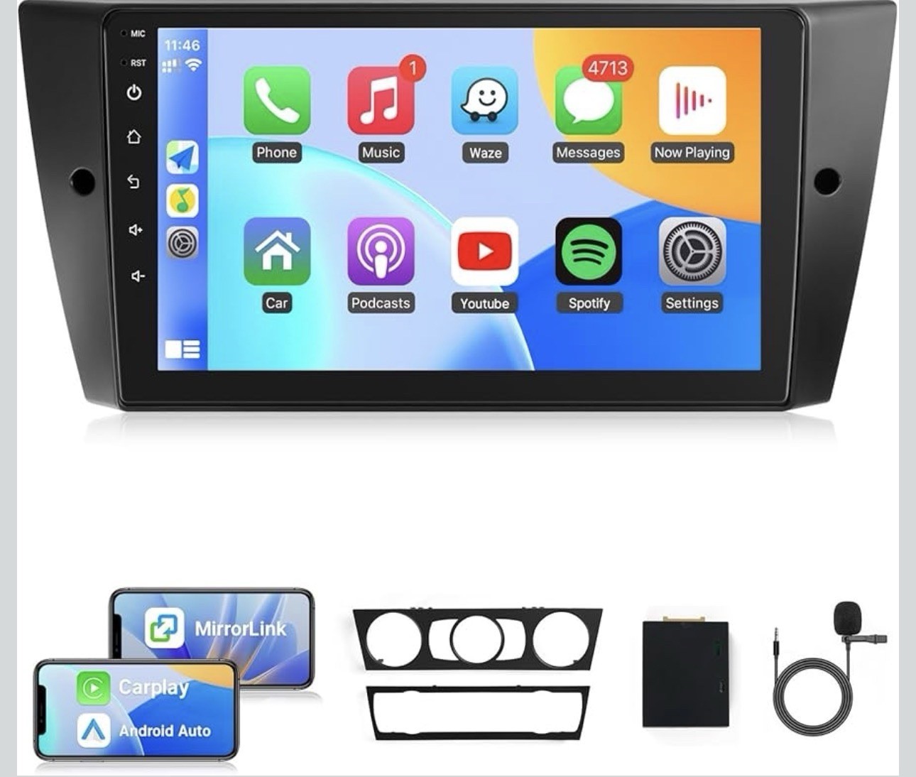 Naifay Android Car Radio for BMW 3 Series (E90/91/92/93) Touchscreen, Back Up Ca