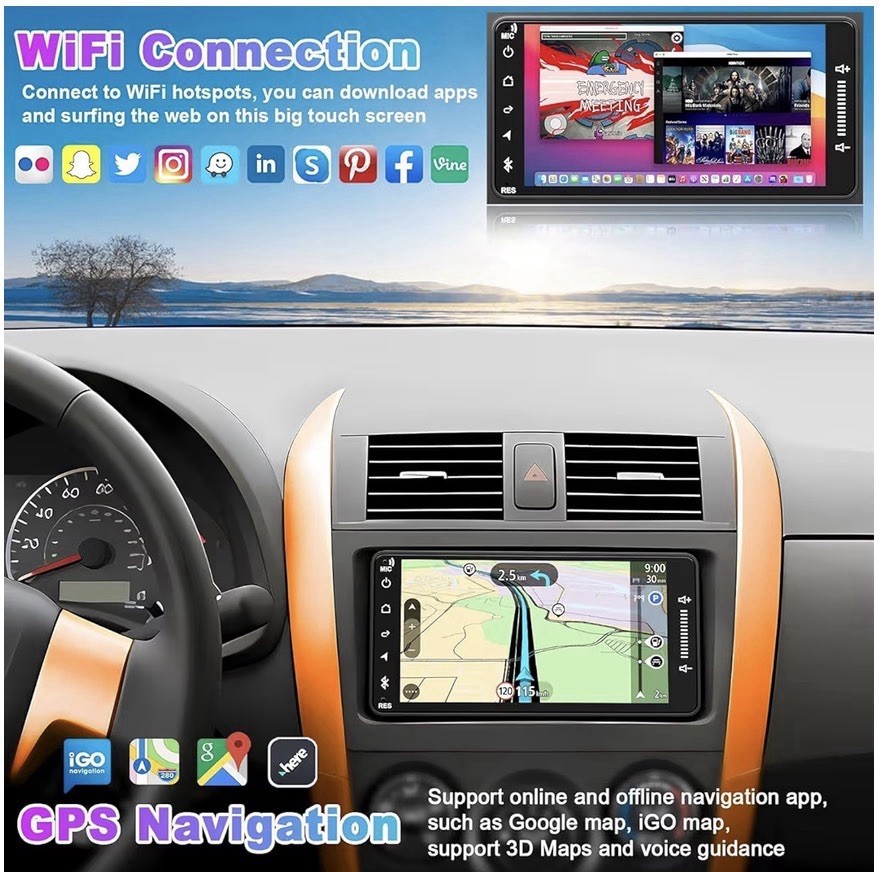 4G+64G Car Radio for Toyota 4Runner 2003-2009, for Tundra 2003-2006, for Sequ…