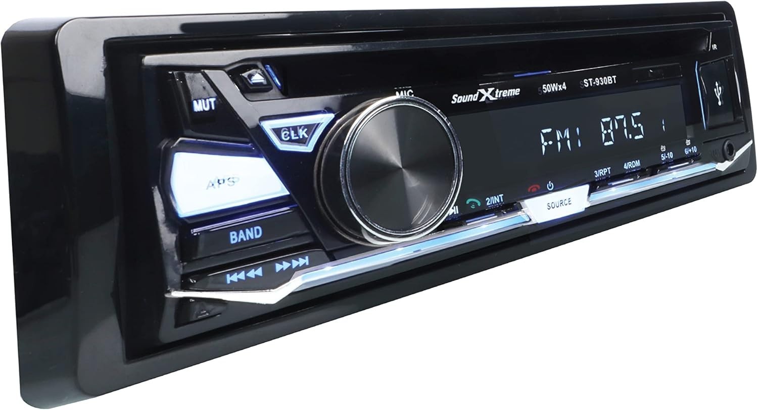 SoundXtreme Single-DIN CD Car Stereo Bluetooth, USB SD & Aux Input CD / MP3 C…