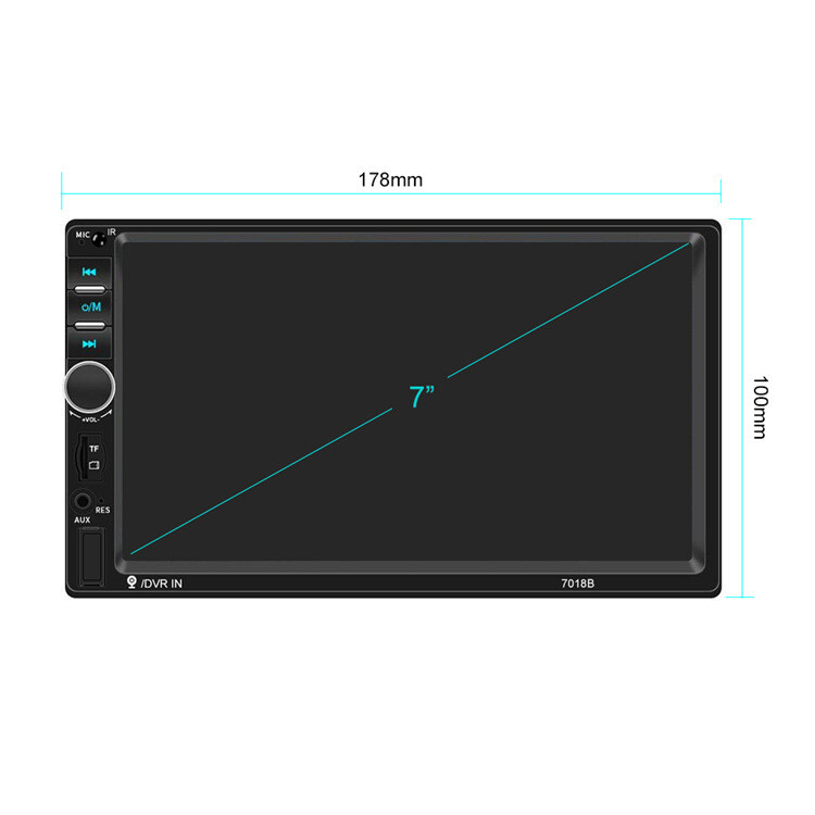 12V USB/TF Android IOS 7” 2 Din HD Touch Screen Car Stereo MP5 Player FM Radio