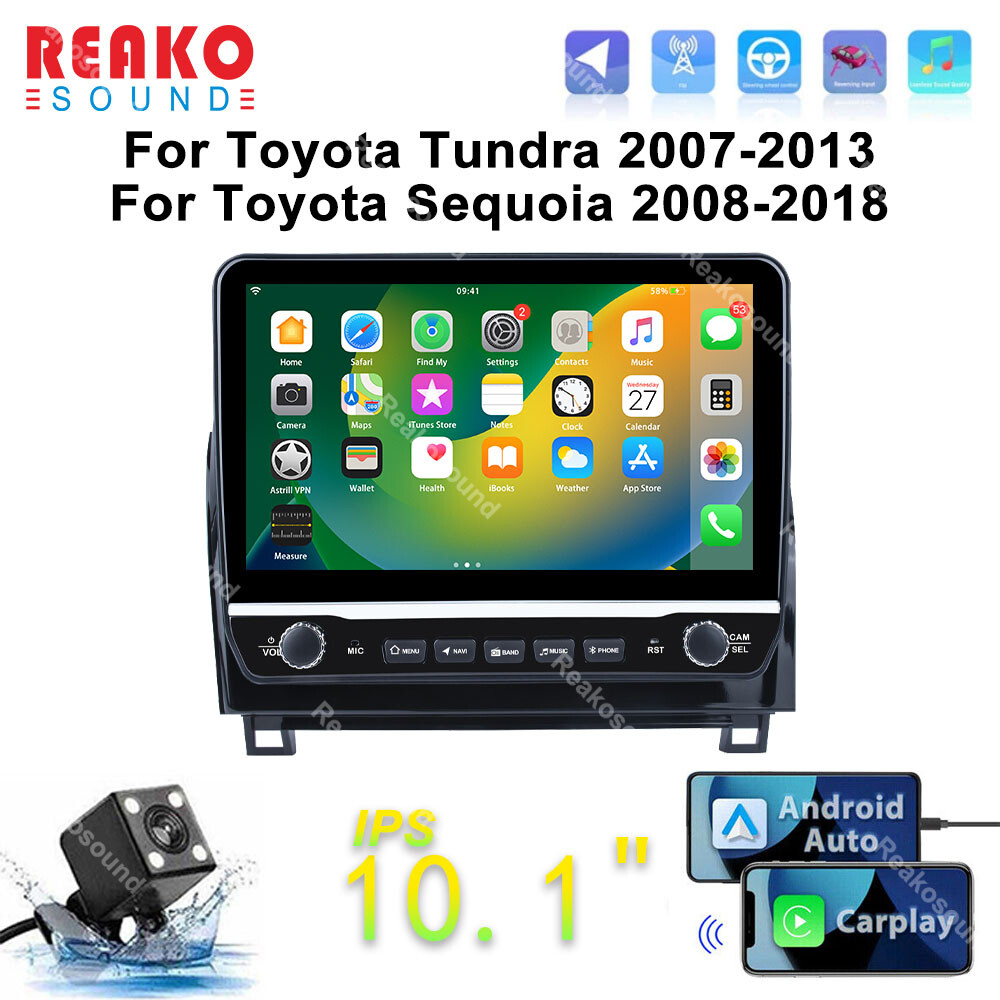 For Toyota Tundra 07-13 Sequoia 08-18 Android 13 CarPlay Car Stereo Radio GPS BT