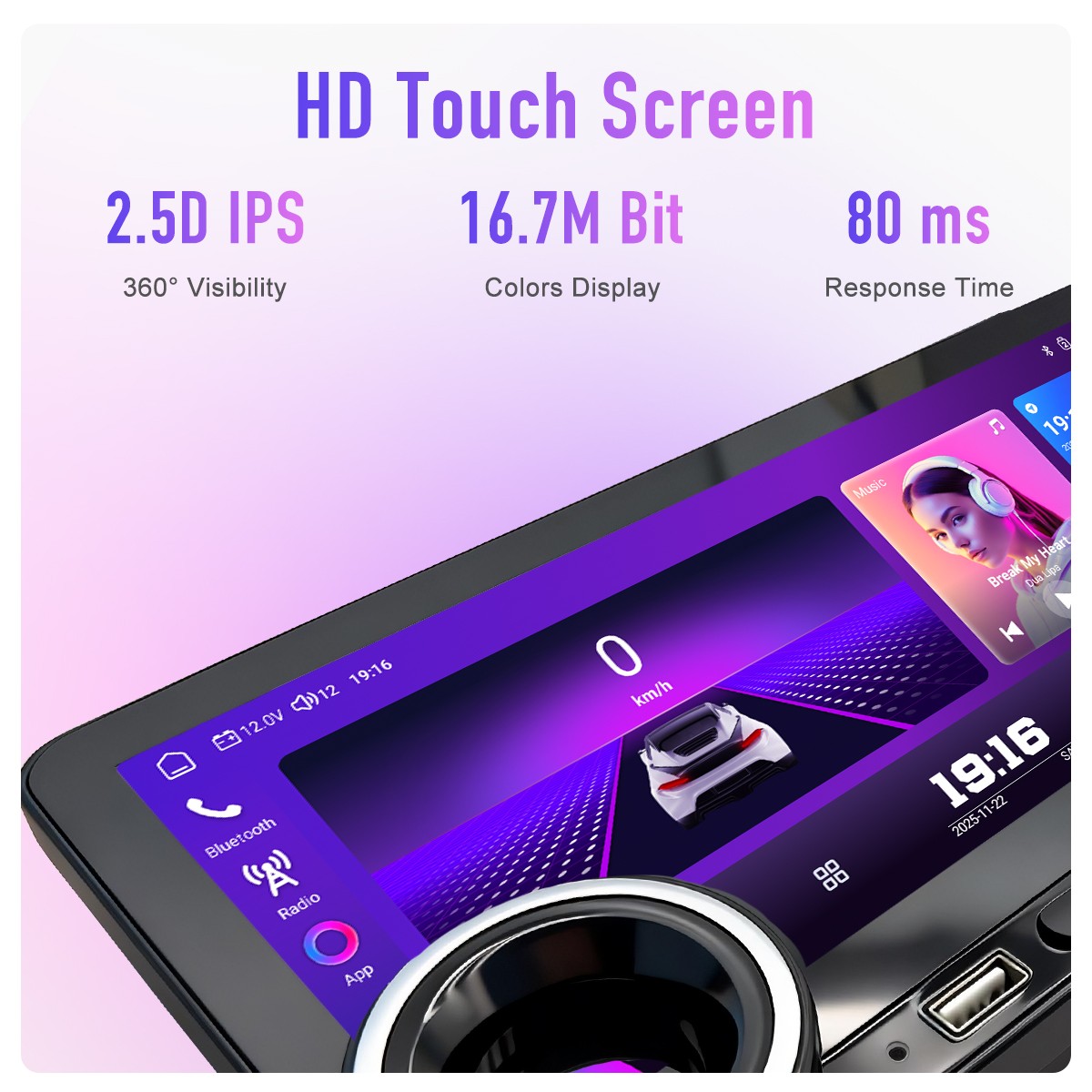 12.3” Car Radio Stereo Android 15 4G Lte DSP Carplay Screen GPS Navi BT 8+128GB