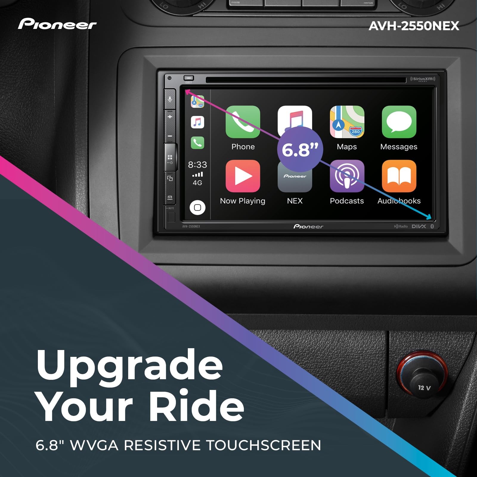 Pioneer AVH-2550NEX 6.8″ Car Stereo + LPCAM2PROHD Backup Camera | Apple CarPlay