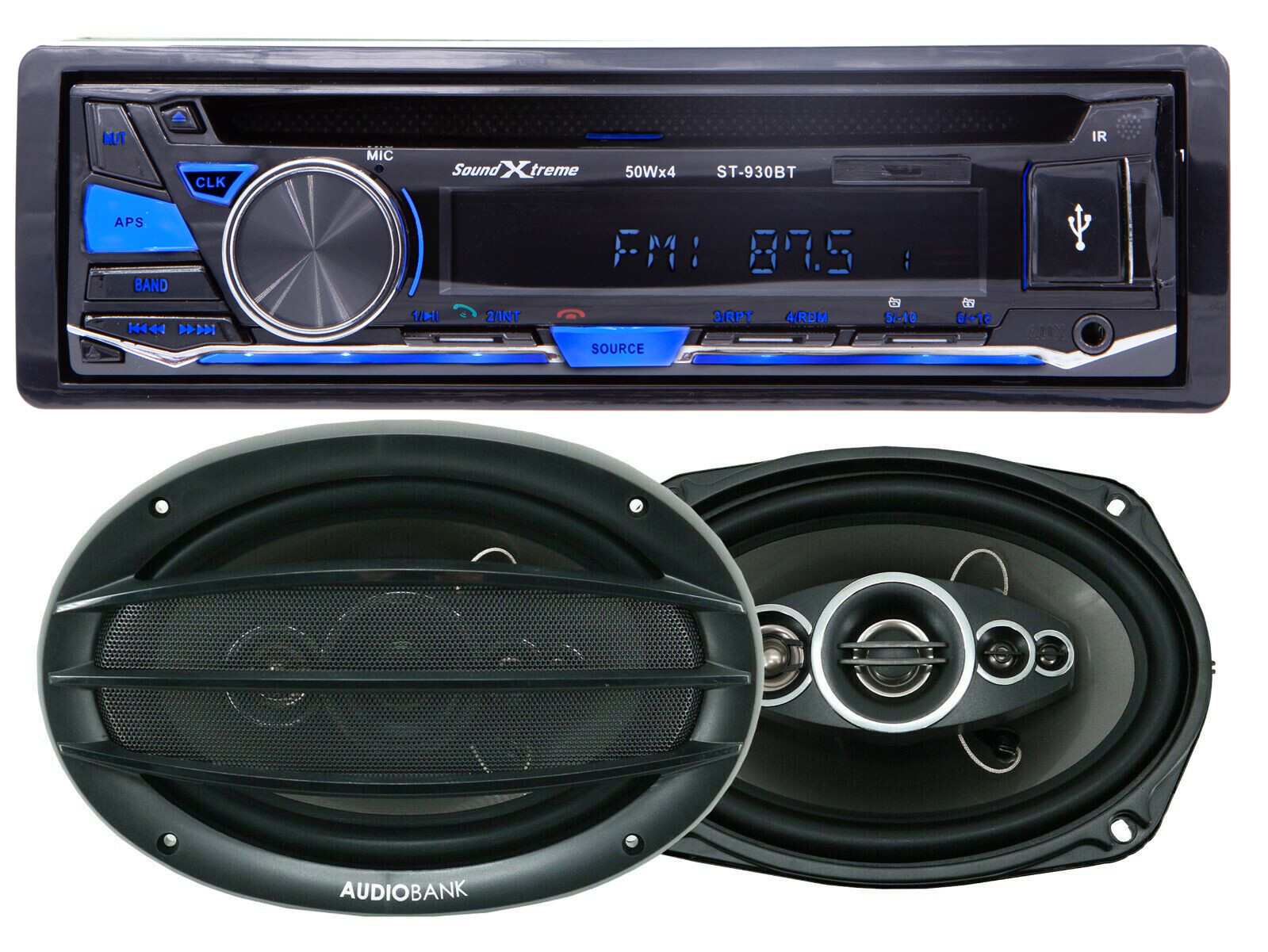 SoundXtreme Car Audio CD AM FM USB Bluetooth Receiver +2x 6×9 Speaker 700W 5 Way