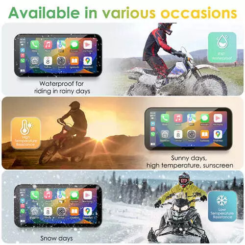 WHIXO V533 Android Wireless Carplay Auto Moto Stereo W/HD 1080P Dual Camera